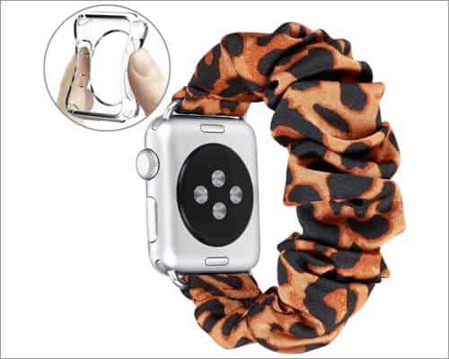 Fastgo Leopard Print Scrunchie Band for Apple Watch