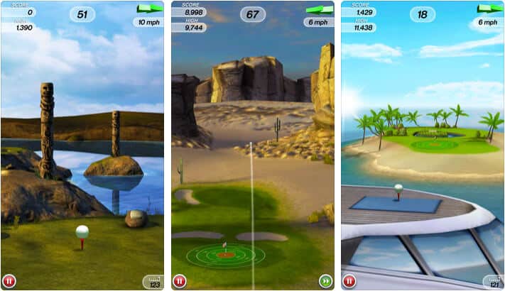 Flick Golf iPhone and iPad Game Screenshot