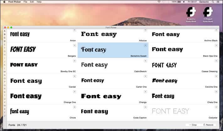 Font Picker Software for macOS