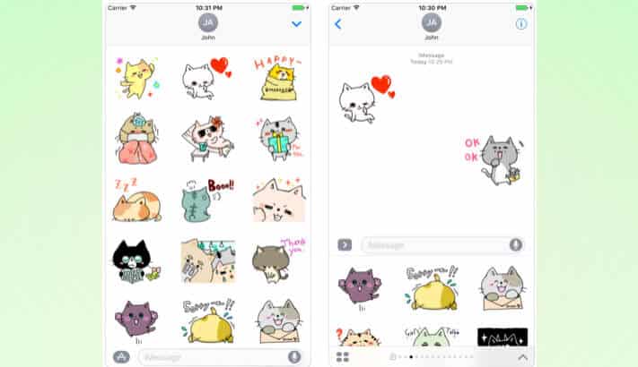 Funny Cat Stickers Pack iMessage App Screenshot