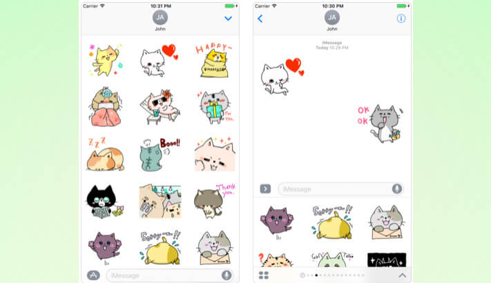 Funny Cat Stickers Pack iMessage App Screenshot