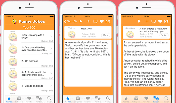 Funny Jokes, Stories & Puns iPhone App Screenshot