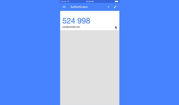 Google Authenticator iPhone and iPad App Screenshot