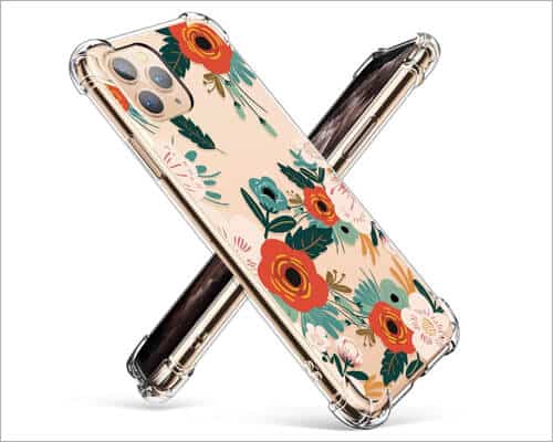 Gviewin Floral Design iPhone 11 Pro Max Clear Case for Women