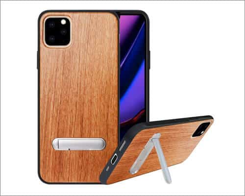 HHDY iPhone 11 Pro Kickstand Wooden Cases