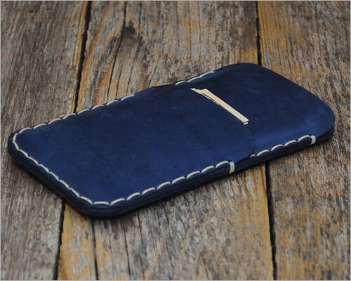 Happer Studio Italian Leather Pocket Sleeve for iPhone 11