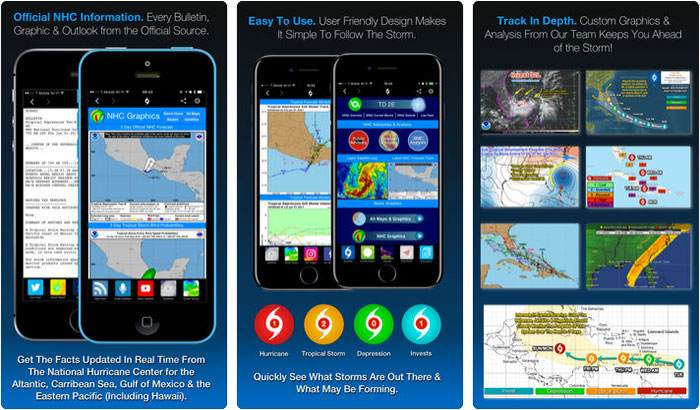 Hurricane Tracker iPhone and iPad App Screenshot