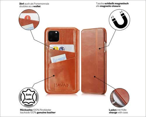 KAVAJ iPhone 11 Pro Folio Case with Card Holder