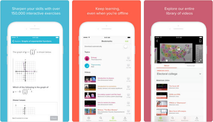 Khan Academy iPhone and iPad Online Course App Screenshot