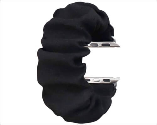 KraftyChix Black Scrunchie Band for Apple Watch