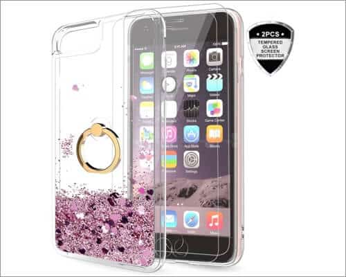 LeYi Glitter Clear Ring Holder Case for iPhone SE 2020