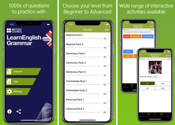 LearnEnglish Grammar iPhone and iPad App Screenshot