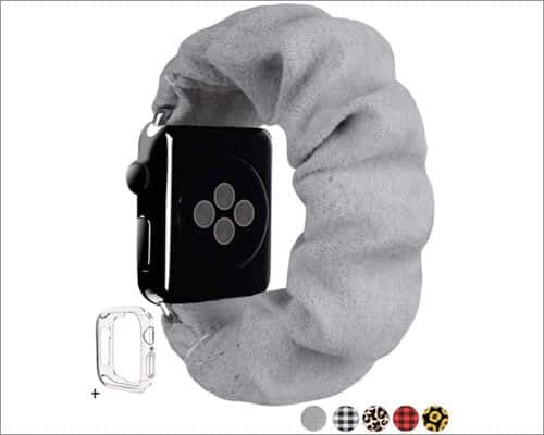 MONOBLANKS Faux Suede Scrunchie Strap for Apple Watch