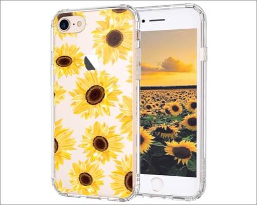 MOSNOVO Floral Sunflower Design iPhone SE 2020 Case for Women