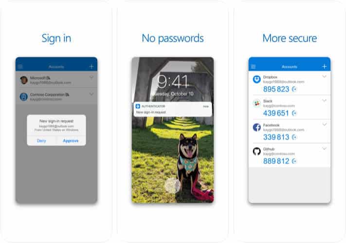 Microsoft Authenticator Two-Factor Authentication iPhone App
