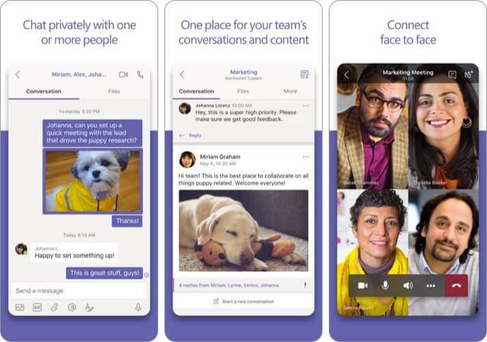 Microsoft teams iphone and ipad app screenshot
