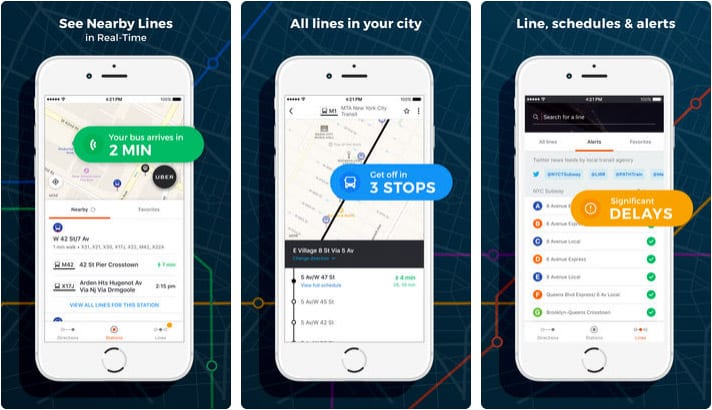 Moovit Public Transit Tracker iPhone, iPad, and Apple Watch App Screenshot