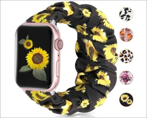 Moretek Sunflower Scrunchie Band for Apple Watch