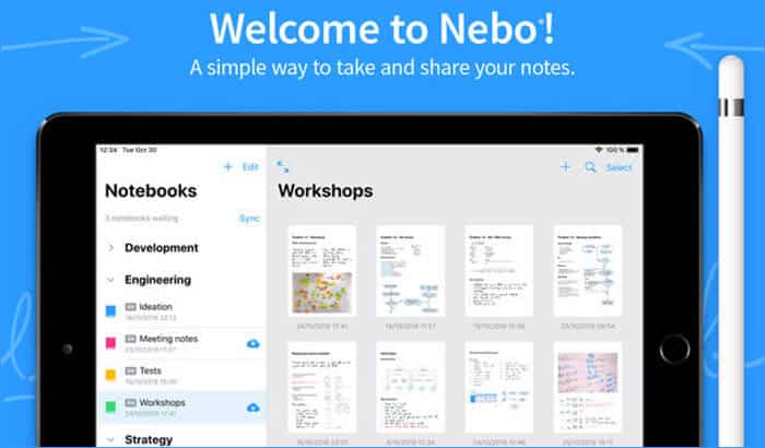 MyScript Nebo iPad Note Taking App Screenshot