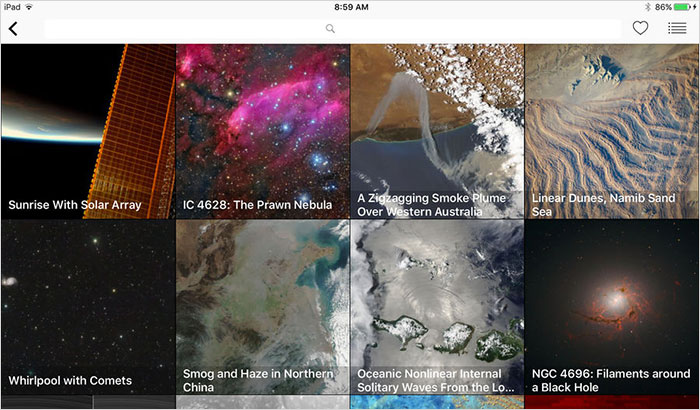 NASA iPhone and iPad App Screenshot