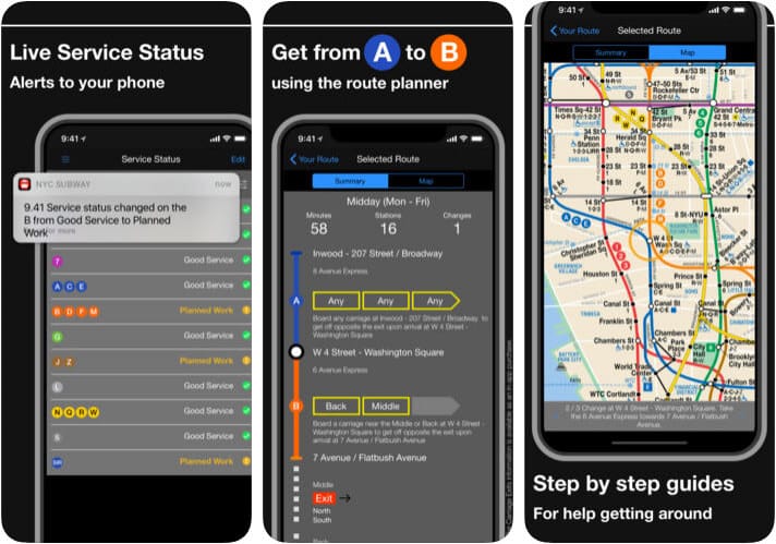 New York Subway MTA Map iPhone, iPad, and Apple Watch App Screenshot