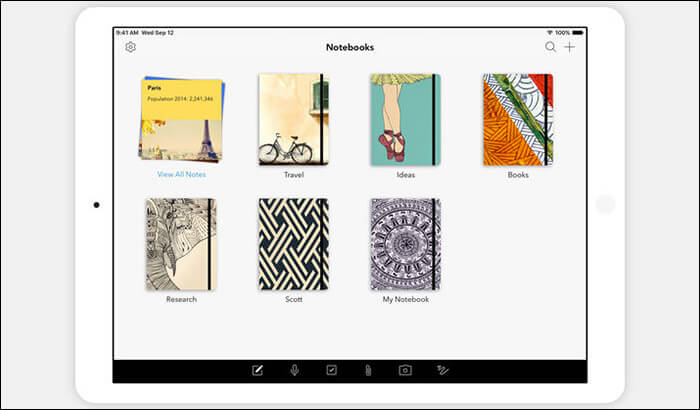 Notebook iPad Note Taking App Screenshot