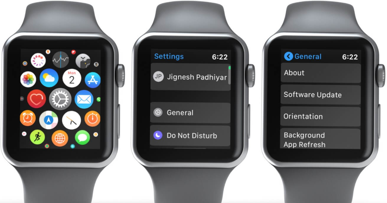 Open Settings App and Select Genertal and Tap on Software Update on Apple Watch