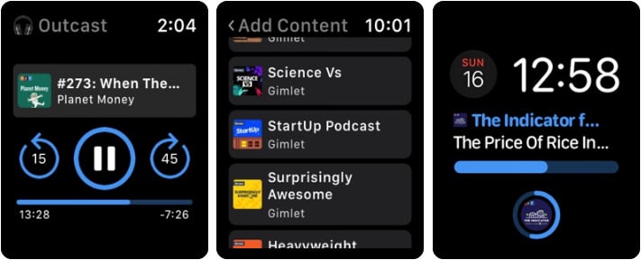 Outcast Apple Watch Podcast App Screenshot