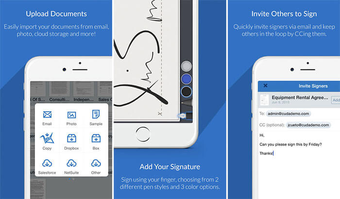 SignNow iPhone and iPad App Screenshot