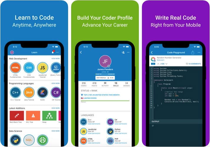 Sololearn iPhone and iPad Code Learning App Screenshot