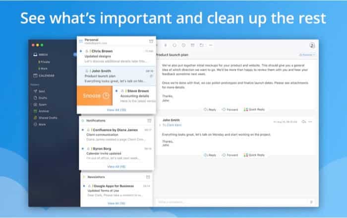 Spark email mac app screenshot Spark Email Mac App Screenshot