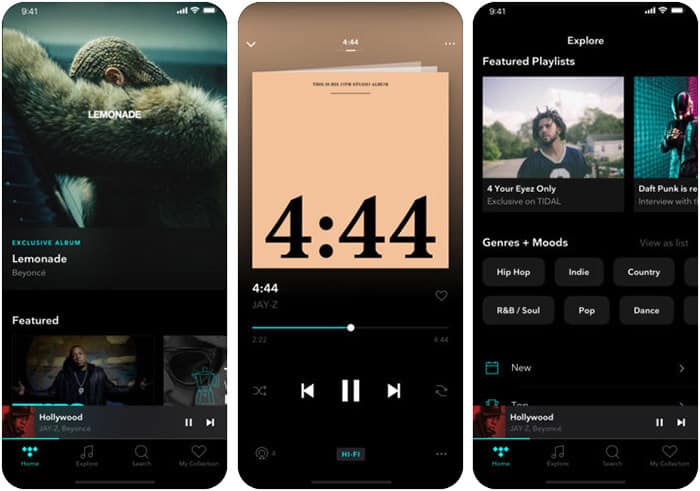 TIDAL iPhone iPad Spotify Alternative App Screenshot