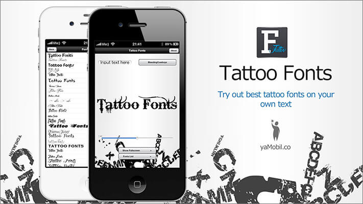 Tattoo Fonts Design iPhone and iPad App Screenshot