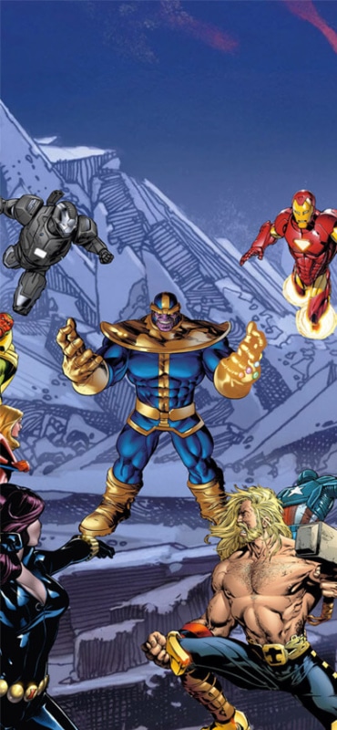 Thanos vs Superheroes iPhone Wallpaper