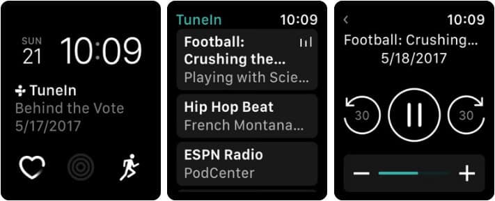 TuneIn Apple Watch Podcast App Screenshot