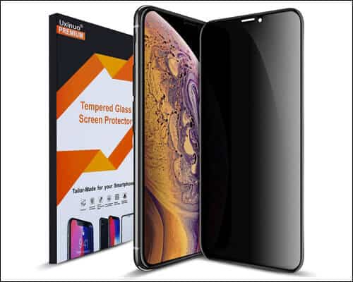 Uxinuo Privacy Tempered Glass Screen Protector for iPhone Xs Max