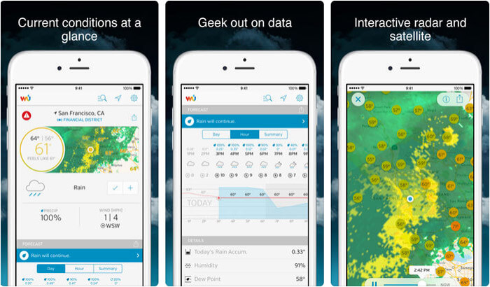 Weather Underground iPhone and iPad App Screenshot