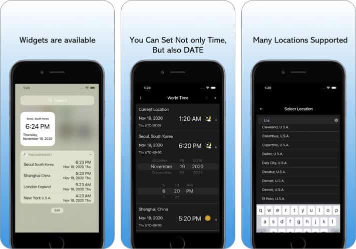 World Clock time zone converter apps for iphone ipad