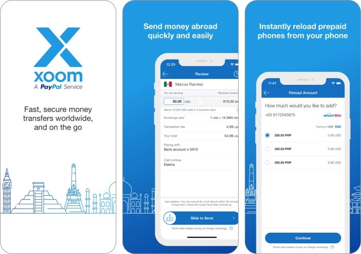 Xoom money transfer app for iphone and ipad
