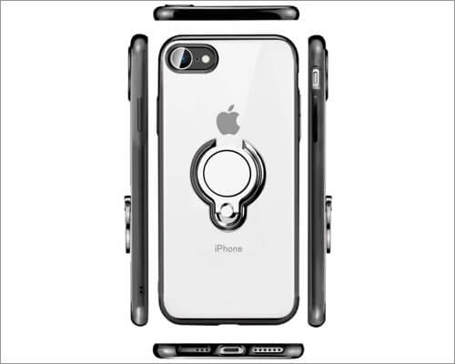 ZHIYIJIA Bumper Clear Ring Holder Case for iPhone SE 2020
