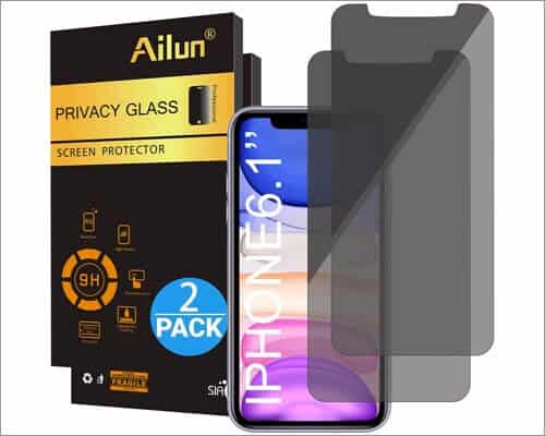 ailun privacy screen protector for iphone xr