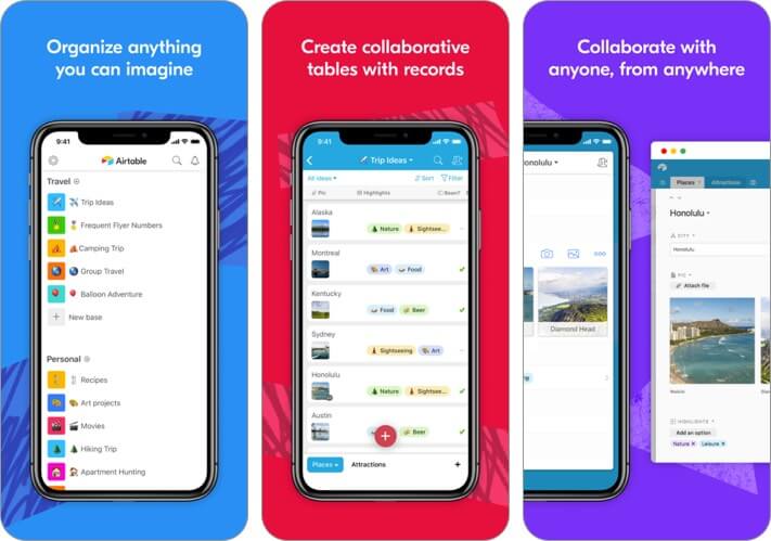 airtable iphone and ipad team management app screenshot