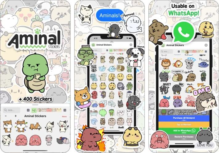 Aminal Stickers iPhone and iPad App Screenshot