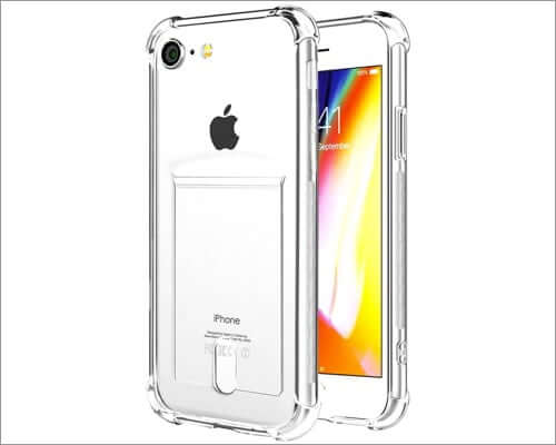 anhong iphone se 2020 clear case with card holder