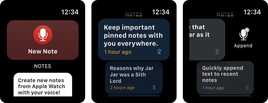 Bear Apple Watch Notes App Screenshot