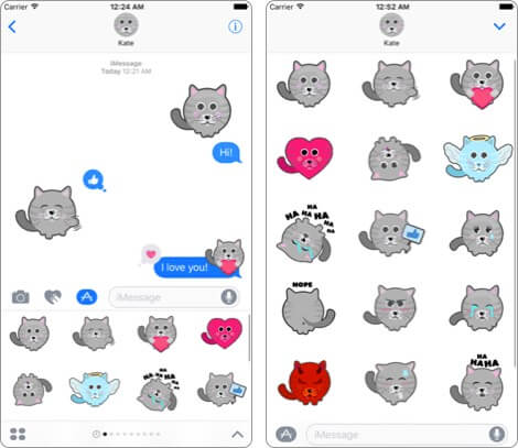 cat stickers for imessage iphone app