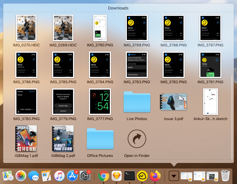 Изменить стиль внешнего вида загруженных файлов из док-станции Mac
