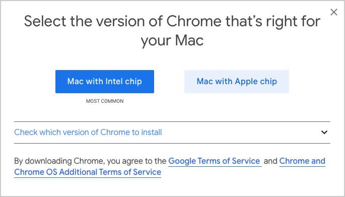 Chrome Offers Intel and Apple Silicon Versions for Download