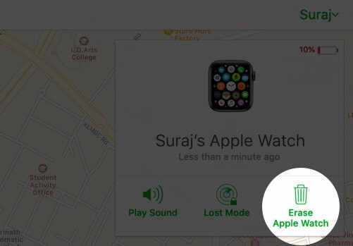 Icould hesabında Apple Watch silin