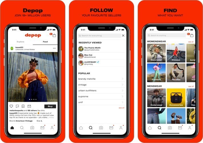 depop - streetwear & vintage iphone and ipad fashion app screenshot